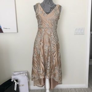 Belle Badgley Mischka Ava Sequin High Low Dress